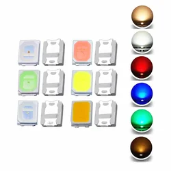 100 шт. 2835 SMD светодиодные излучающие диодные лампы чип световые бусины теплый холодный белый красный зеленый синий желтый янтарный синий розовый фиолетовый цвет