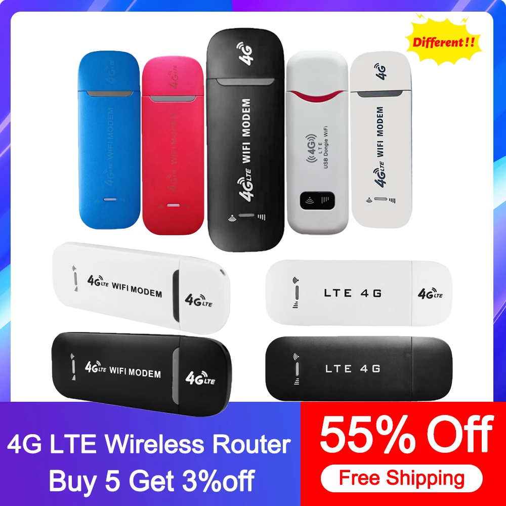 

4G LTE Wireless USB Dongle Mobile Broadband 150Mbps Modem Stick Sim Card 4G Wireless Router Home Office Wireless WiFi Adapter