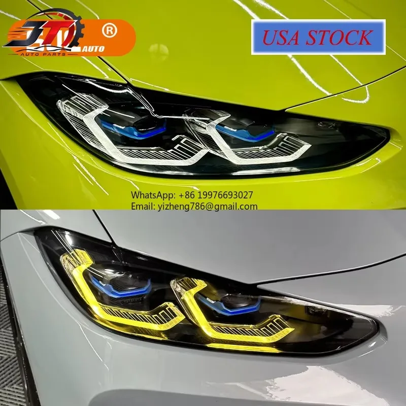 New style Dual-Color DRL Module for BMW for 4 Series M3 M4 G22 G23 G80 G82 2021-2023 Laser Yellow and White Switching Headlight