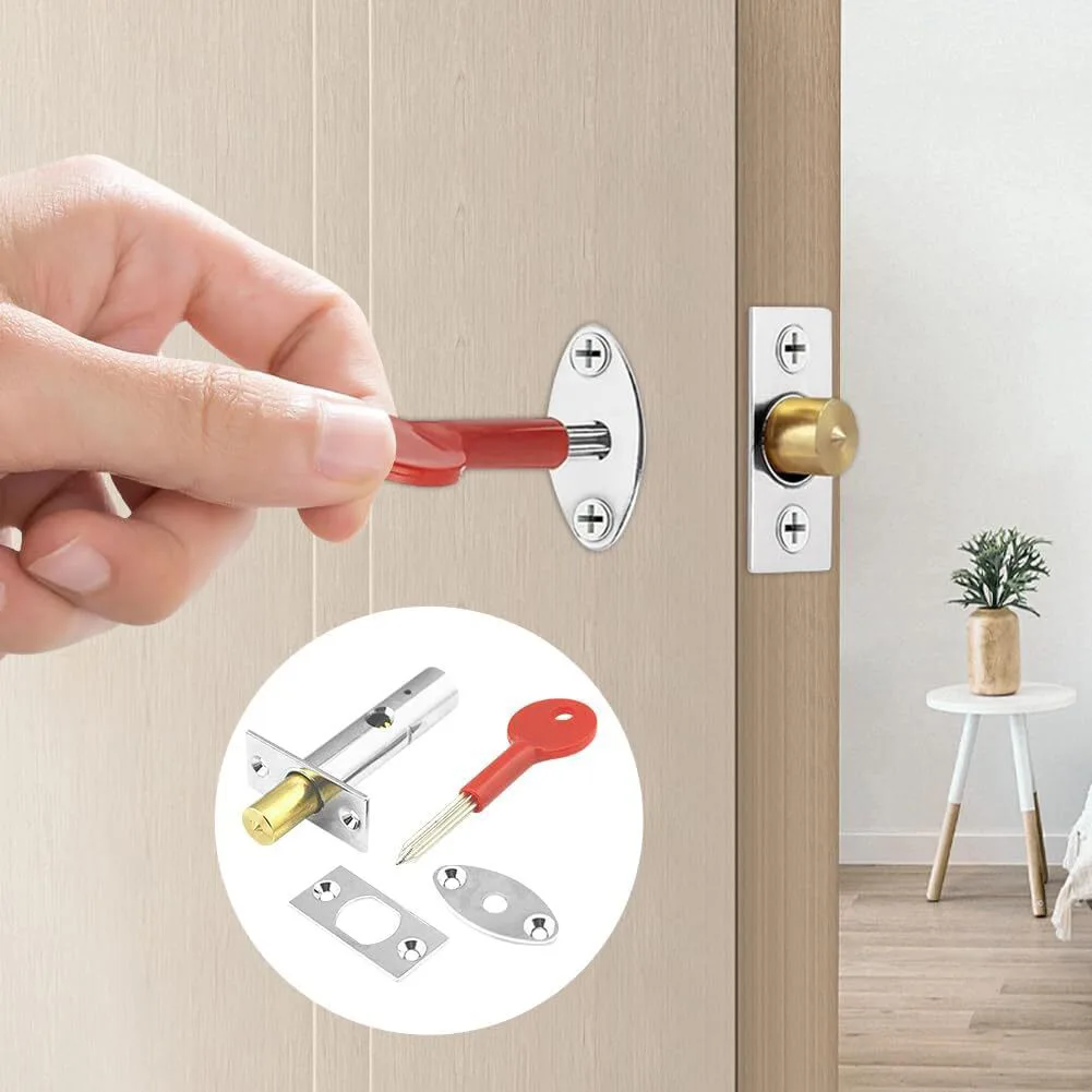 Internal Door Lock Featuring Star Key Mechanism Stainless Steel Body Anti-Theft Design for Secure Indoor Door Applications