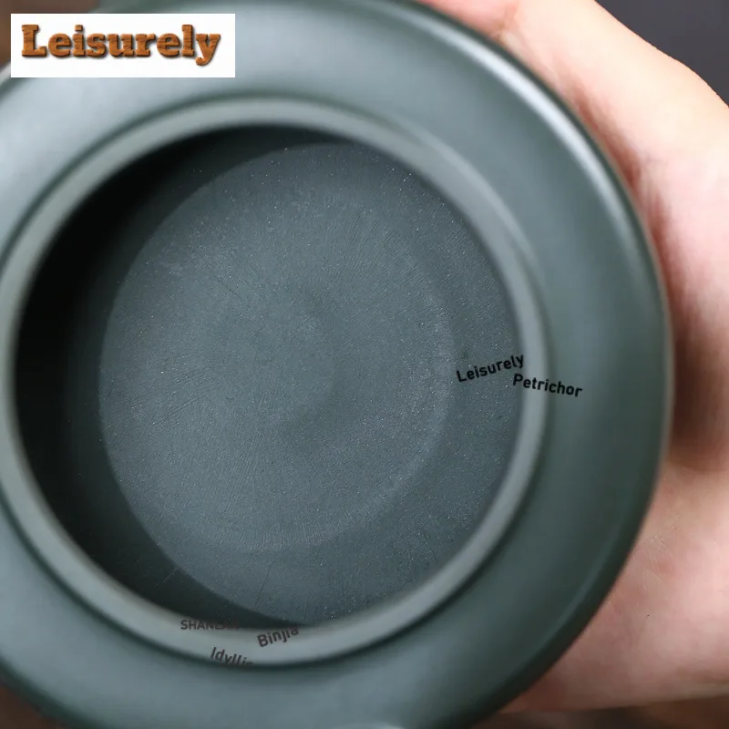 280 مللي رائعة ييشينغ الأرجواني الطين أباريق الشاي اليدوية لوتس الأسماك وعاء الخام خام مسود الأخضر الطين غلاية مع فلتر Zisha طقم شاي #5