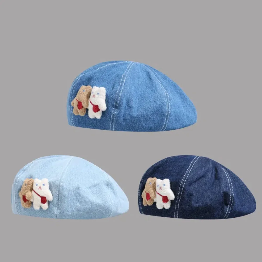 Casual Y2K Bear Beret Cool Sweet Berets Cap 56-58cm Street Style Newsboy Cap Party