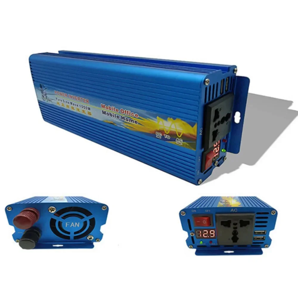 YAO 1000W 12V 24V 36V 48V 60V To 110V 220V High-power Photovoltaic Pure Sine Wave Inverter LED Display Solar Inverter Dual USB P