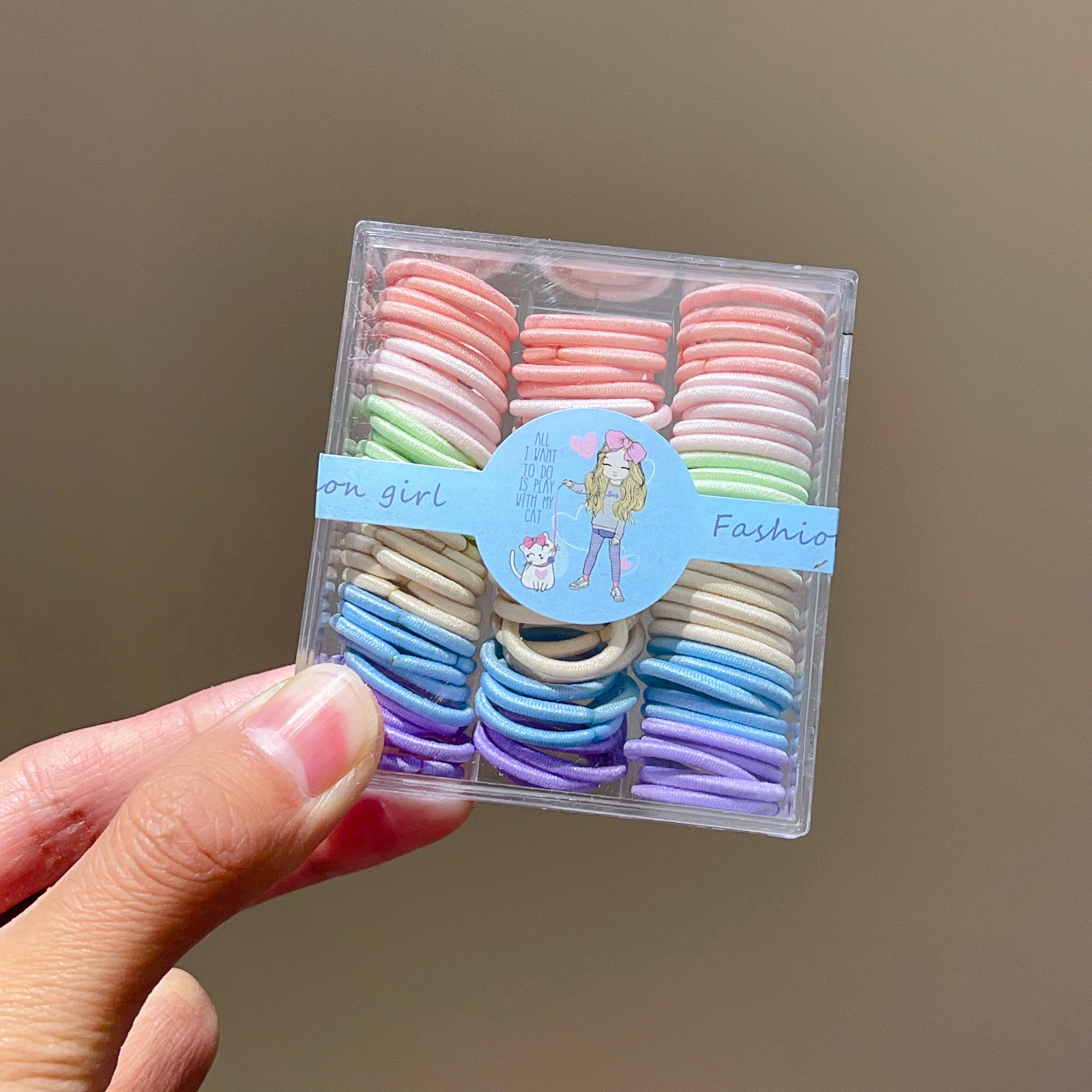 90Pcs/Box New Baby Girls Cute Colors Classic Scrunchies Rubber Bands Children Sweet Soft Elastic Hair Ties Kids Hair Accessories