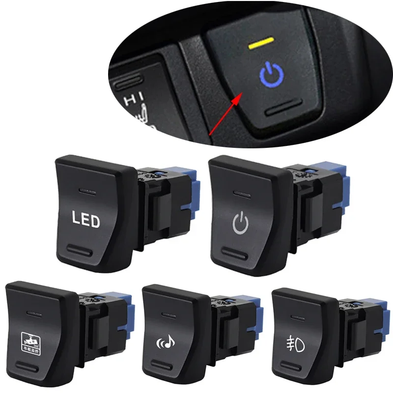 

Power On Off Car LED Light Front Fog Light Camera Recording LED Switch Button With Connection Wire For Toyota Wilanda RAV4 2020