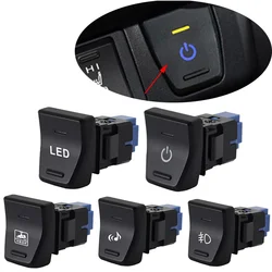 Power On Off Car LED Light Front Fog Light Camera Recording LED Switch Button With Connection Wire For Toyota Wilanda RAV4 2020