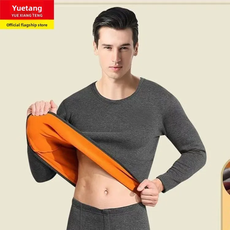 Winter Neue Gold Samt Ultra-dicke Thermo-unterwäsche männer Halb-rollkragen Samt Lange Unterhosen Boden EIN ganze Set Warme Pyjamas