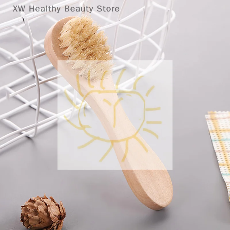 

1pc Skin Face Wooden Handle Face Brush Wooden Handle Face Brush Exfoliating Cleansing Skin Brush Tool