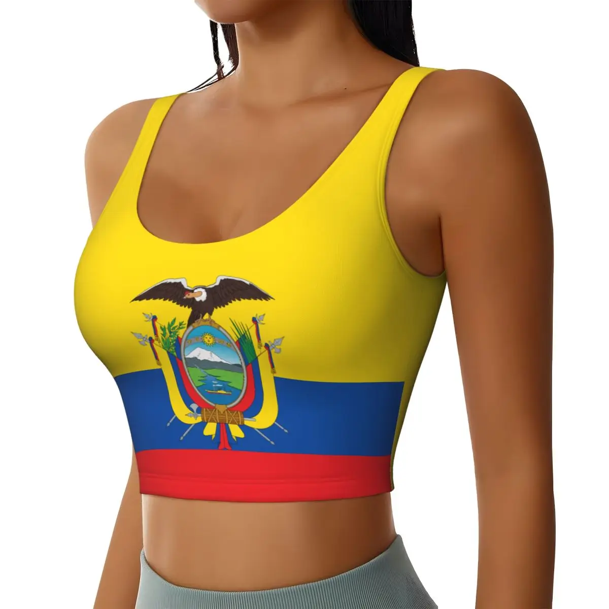 2026 Ecuador Flag Print Women Activities Sports Vest Yoga Vest Workout Vest for Women Lightweight Trendy