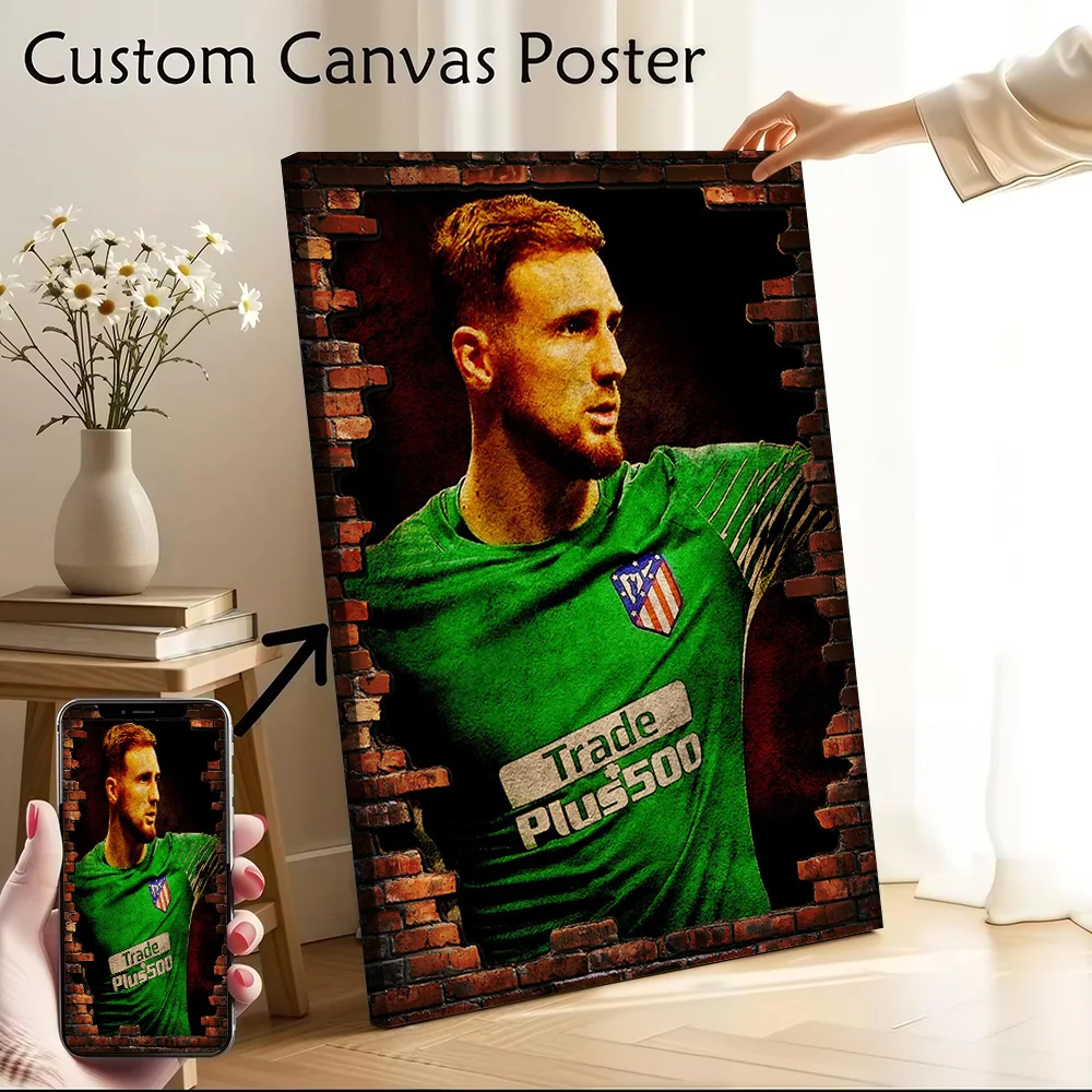 Póster impreso en lienzo de Jan Oblak, imágenes personalizadas, arte de pared, pintura en lienzo para decoración de habitación, decoración estética para el hogar, decoración artística para el hogar