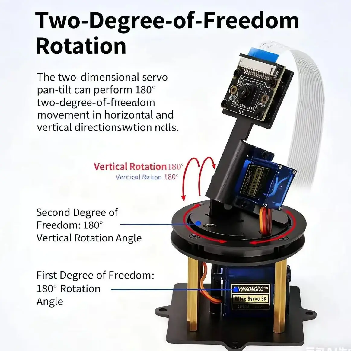 

Two-dimensional electric pan-tilt, two-degree-of-freedom servo pan-tilt bracket, camera pan-tilt, servo pan-tilt module bracket