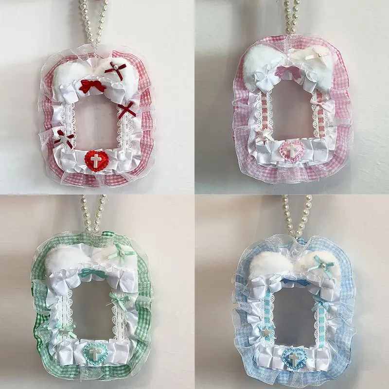 New Colorful Lace Photocard Holder Cute Ribbon Cat Ears Card Case For Itabag Decoration Storage DIY Anime Idol Display Protector