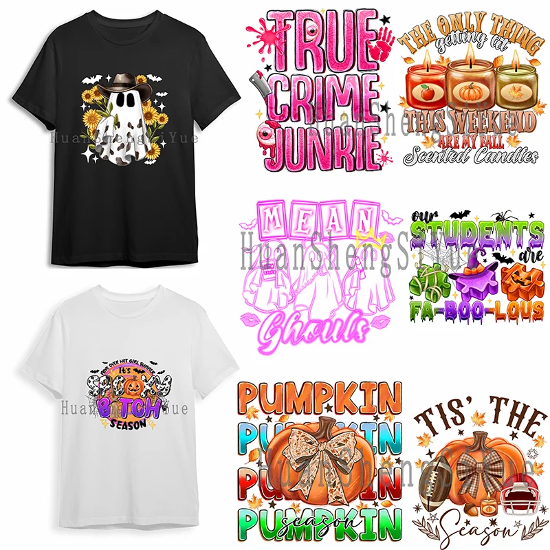 

Halloween Thanksgiving Ironing Sticker Clothes DTF Fashion T-shirt Hoodie DIY Jacket Patch Hot Paste Paper
