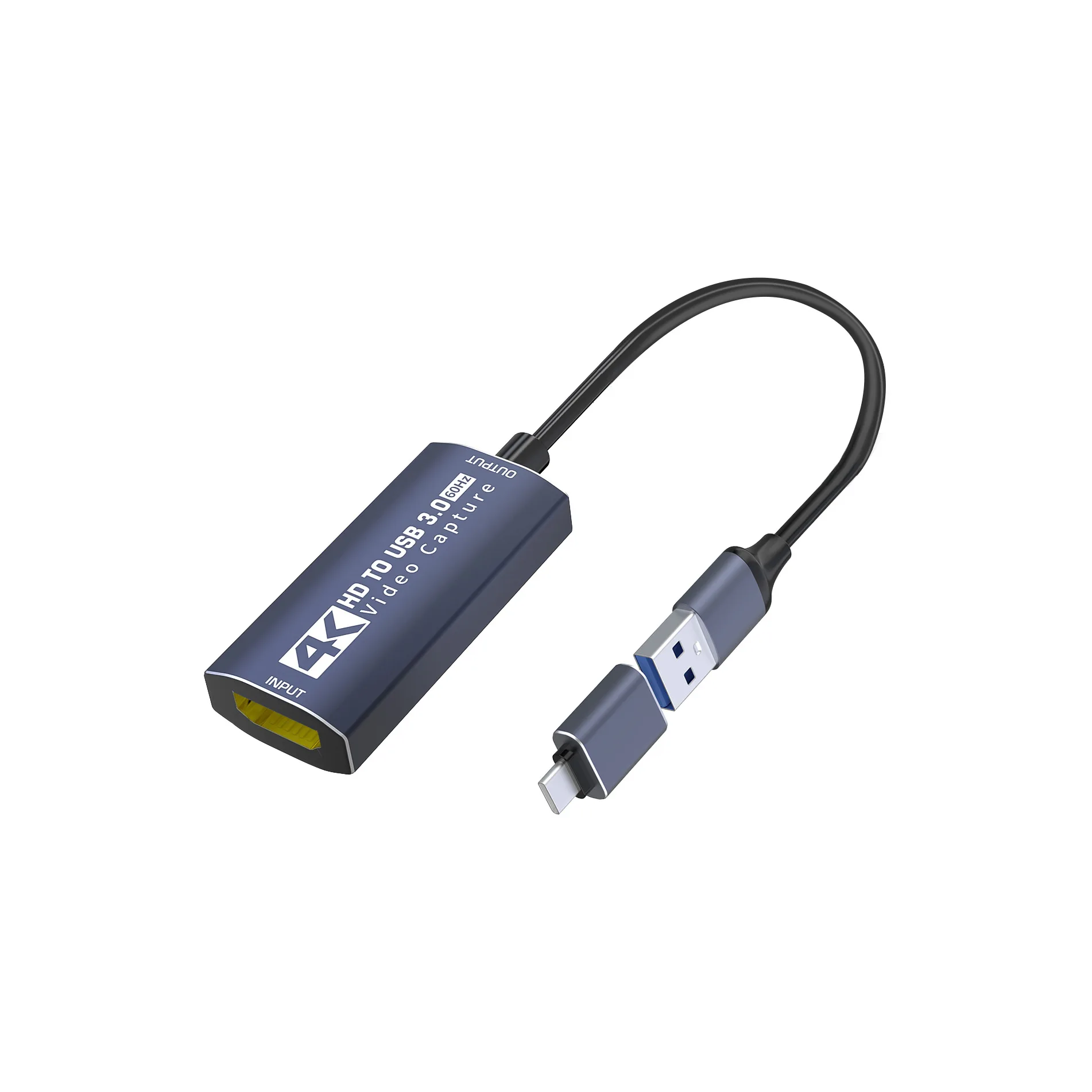 2 in 1 USB 3.0 Video Capture Card 4K hdmi-compatible to USB Type C Game Grabber Record For Switch Xbox PS5/4 Live Broadcast