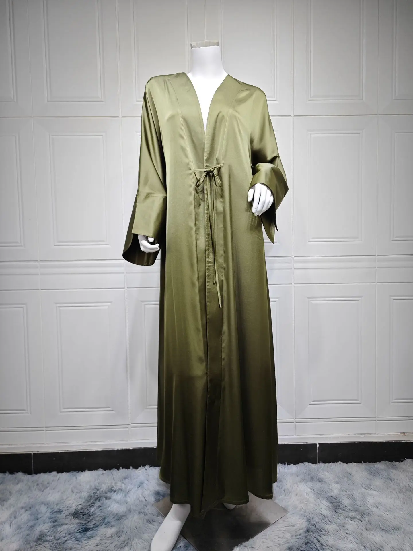 Muslim Women Solid Color Abaya Cardigan Dress Loose Robe Spot Middle East Dubai Muslim Robe Abaya Dress Cardigan