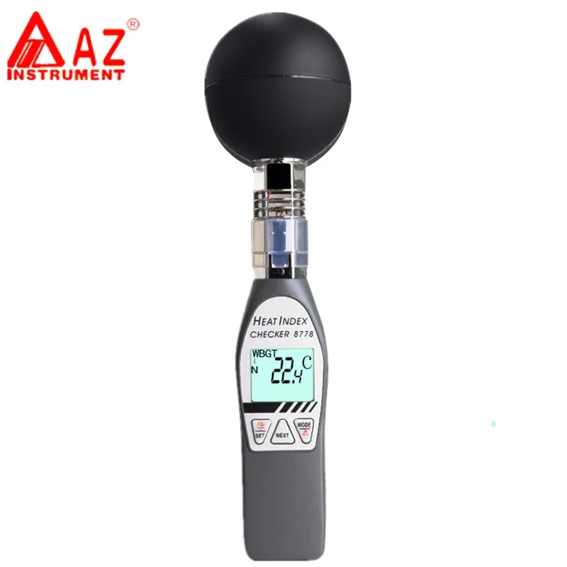 AZ8778 Portátil Wet Bulb Globo Temperatura WBGT Heat Stress Monitor com 75 mm Preto Bal