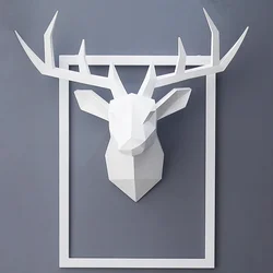 3D Deer Head Resin Statue For Wall Decoration,Animal Figurine,Living Room Wall Mount Decor,Deer Sculpture,Interior Decoration