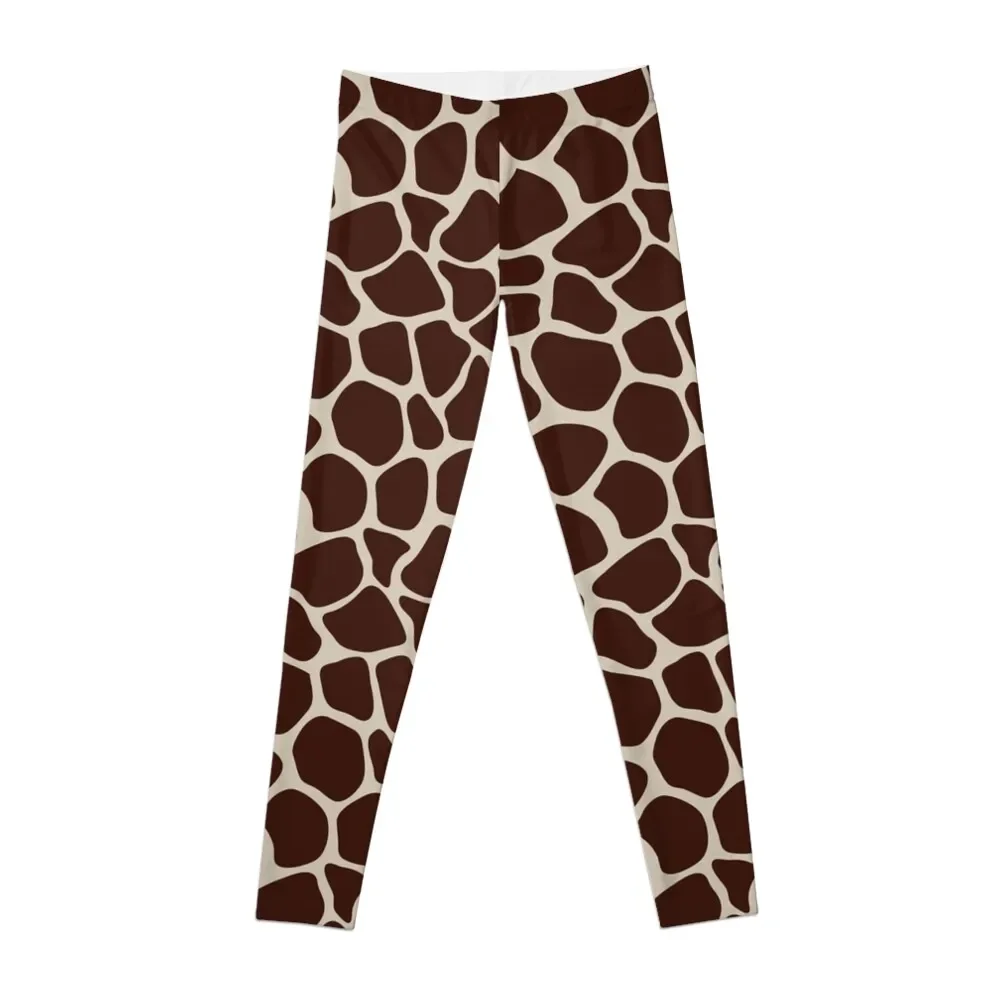 Giraffe Animal Print || Brown Leggings for girls sports for gym Women's trousers Womens Leggings