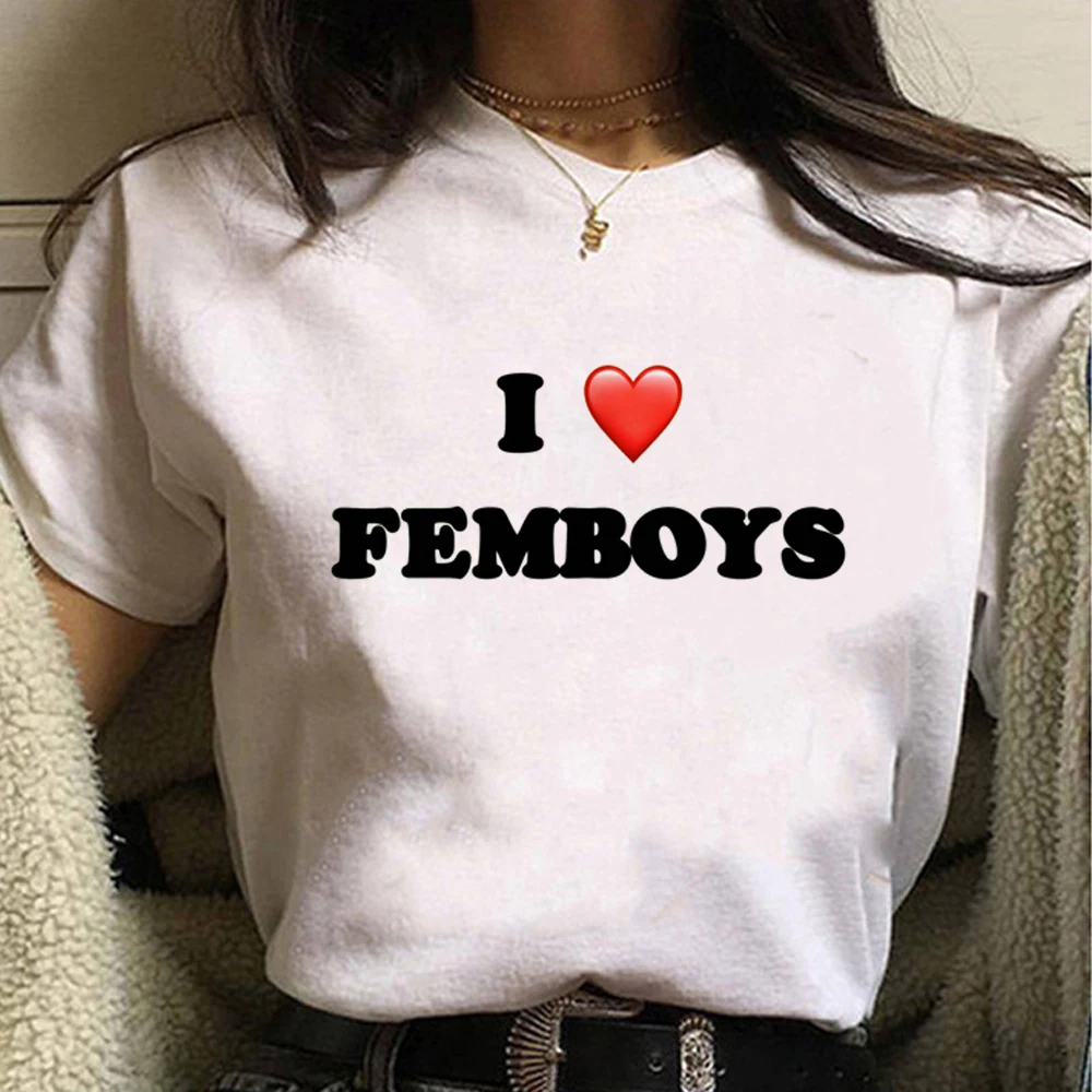 Femboy top women manga Tee girl comic clothes