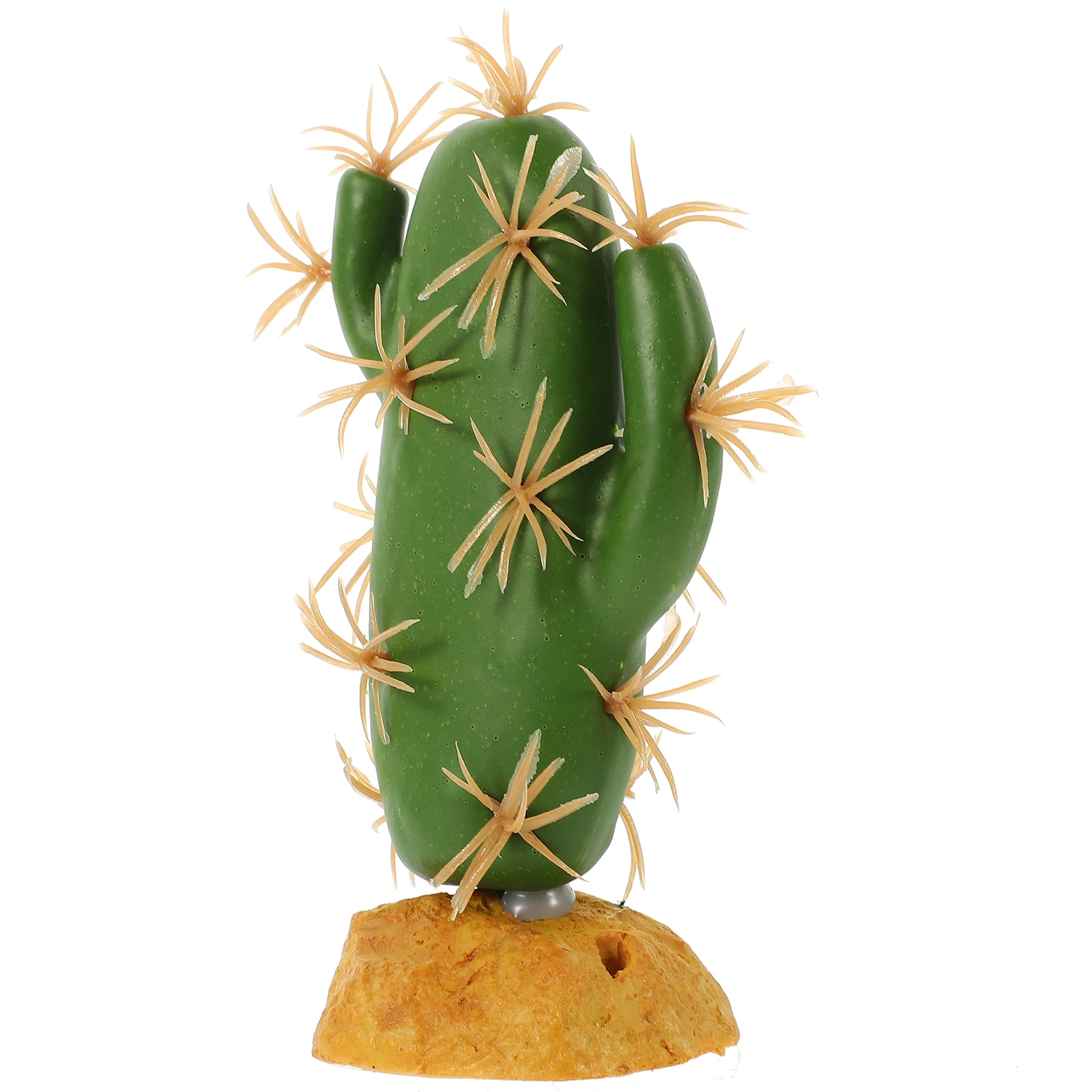 

Artificial Plants for Reptile Habitat Decor Lifelike Cactus Tank Accessories Resin Fake Plant nament Safe Hide Place Terrarium