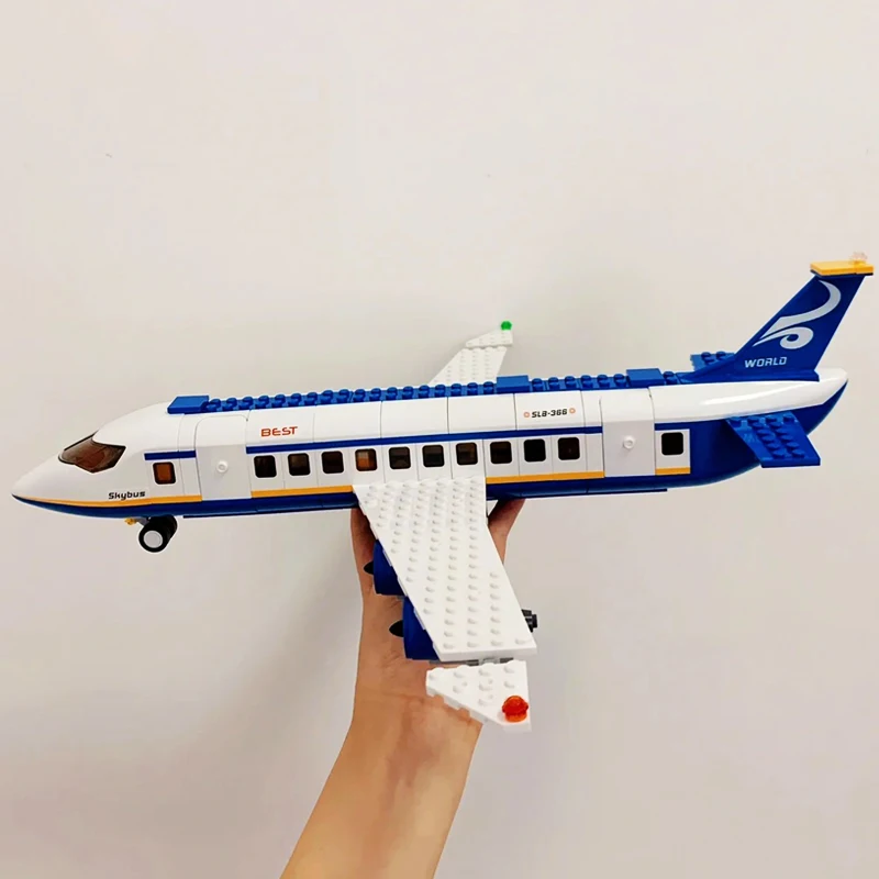 City Plane Series International Airport Airbus  Building Blocks Cargo Airliner Medical Rescue Aircraft Model Bricks Set Toys