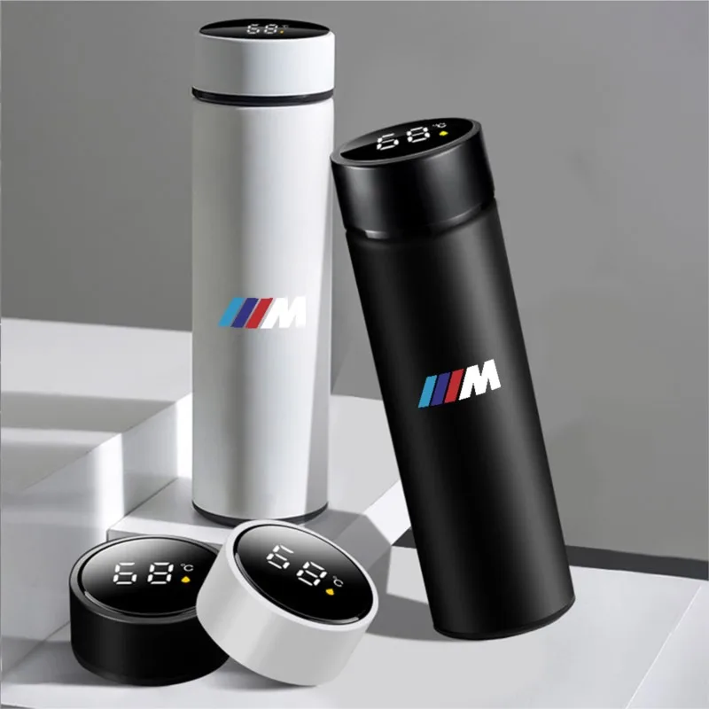 1pc Thermos Bottle Smart Cup With Temperature Display 304 Stainless Steel Vacuum Insulated Intelligent Cup For BMW M Performance