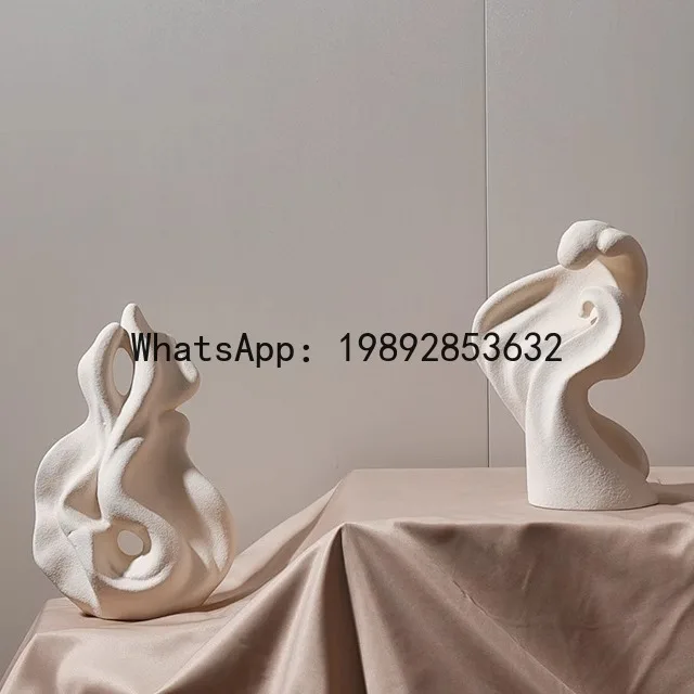 

Ceramic Handicrafts Wave-folded Abstract Sculpture Irregular Handcrafted Statue Decorative Figurines Home Decoration Accessories