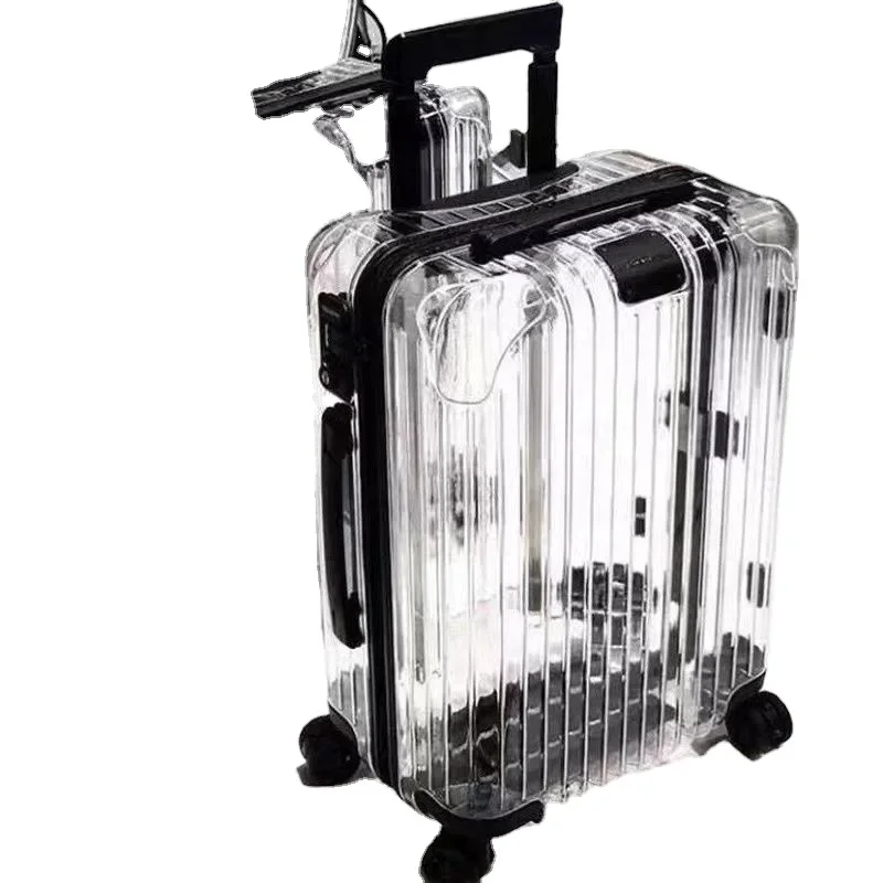 Sympathetic Bag Transparent Computer Material Carrying Luggage Luggage Trolley Bag Stylish Rolling Luggage on Wheels
