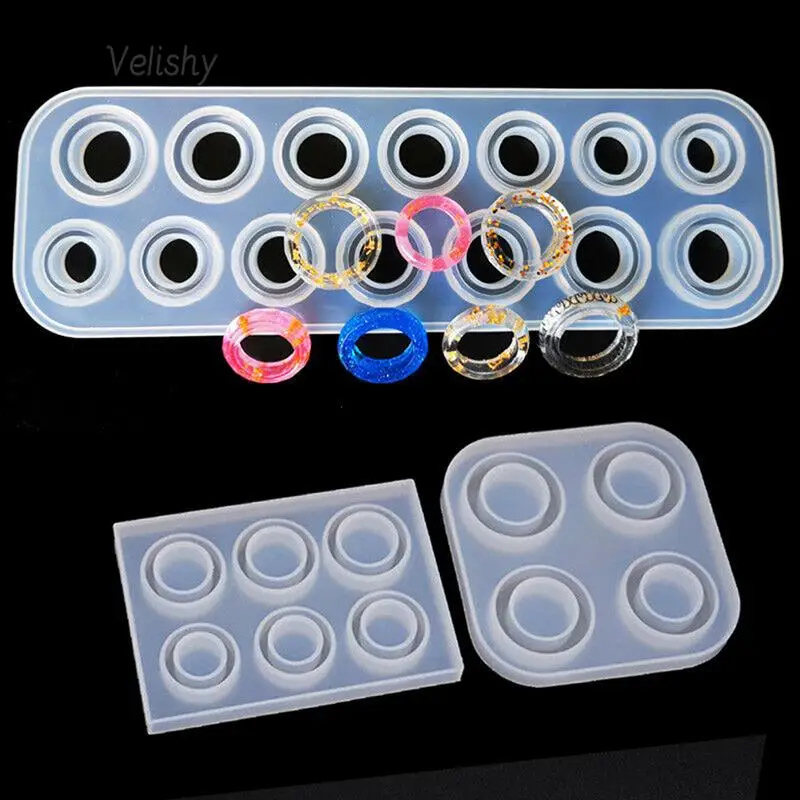 14 Hole Rings Mold Collection Handmade DIY Making Ring Jewelry Silicone Mold Crystal Epoxy Mould Epoxy Resin For Jewelry Making