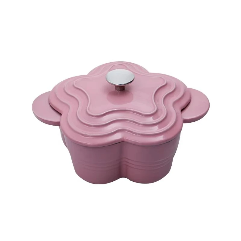 

Cast Iron Cooking Pot Casserole Set Eco-Friendly Sustainable Enamel Dutch Oven Flat Bottom Country Household Pot Set