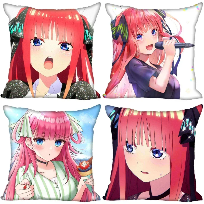 Anime Girl Nino Nakano Pillow Case High Quality Satin Fabric Pillowcase Decorative Pillow Cover Wedding Decorative