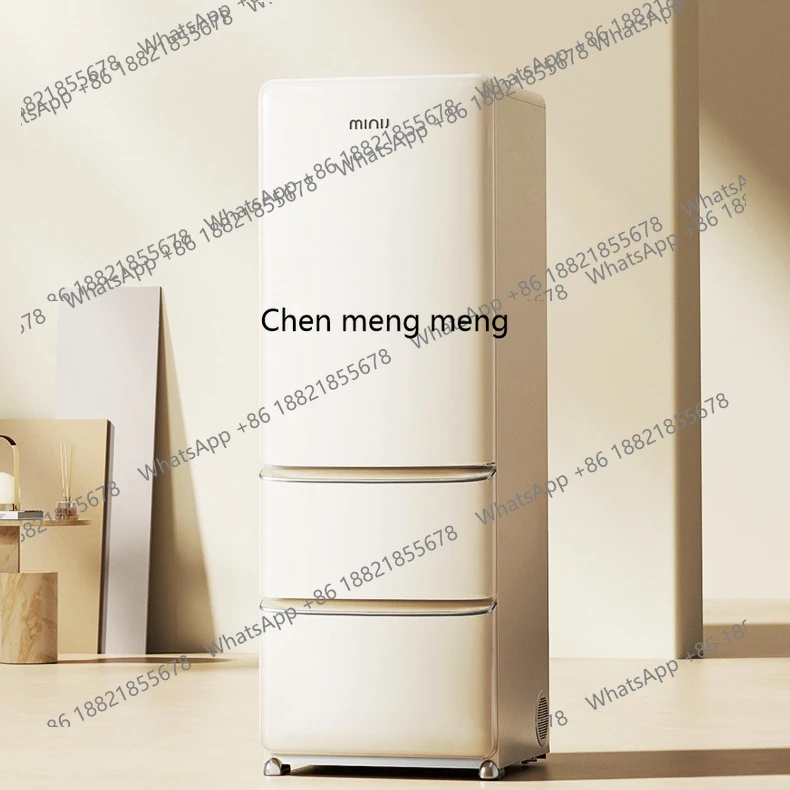 

402L three-door retro refrigerator small apartment household zero embedded art living room high value first-class