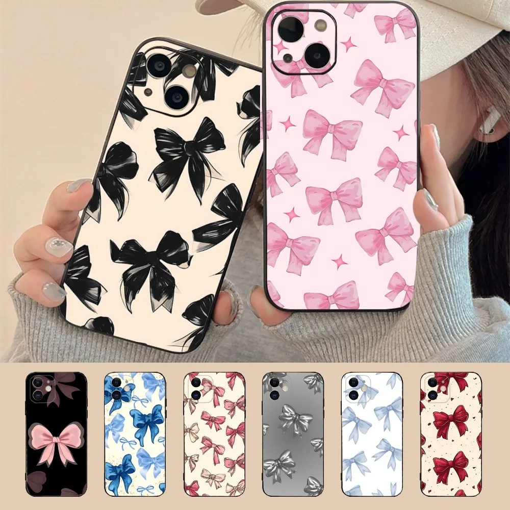 

Bow bowknot Phone Case For Iphone 16 15 11 13 14 Pro Max Plus XR XS 12mini Cover Case