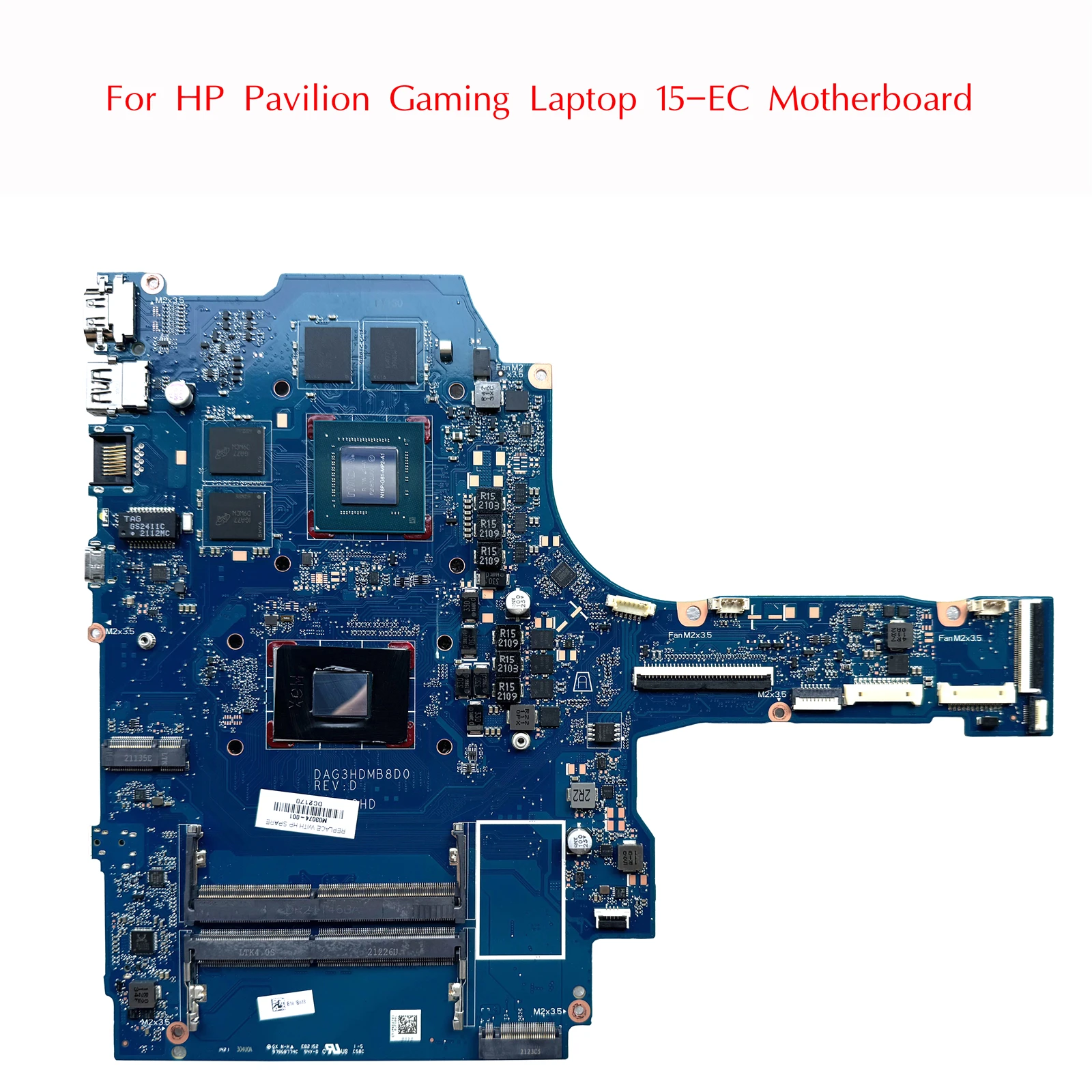 M03074-001 Used For HP Pavilion Gaming Laptop 15-EC Motherboard DAG3HDMB8D0 G3HD With R7-4800H+GTX1650 DDR4 100% Tested