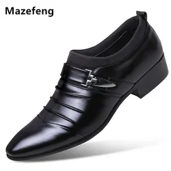 Mazefeng 2019 Men Dress Shoes Buckle Strap Business Shoes Flats Breathable Men Formal Footwear Men Wedding shoes Pointed Toe