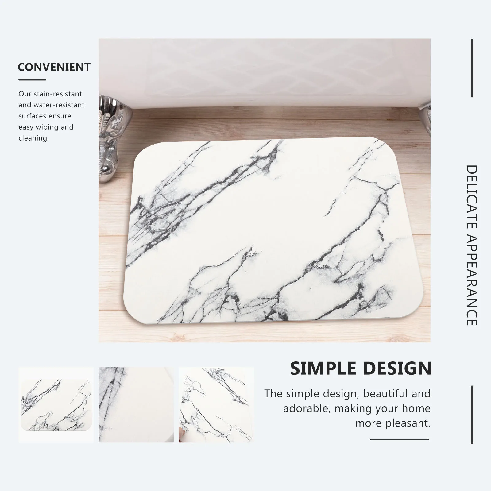 

Non-Slip Kitchen Floor Rug Soft Absorbent Mat for Bathroom Vanity Water Resistant Decorative Floor Mat