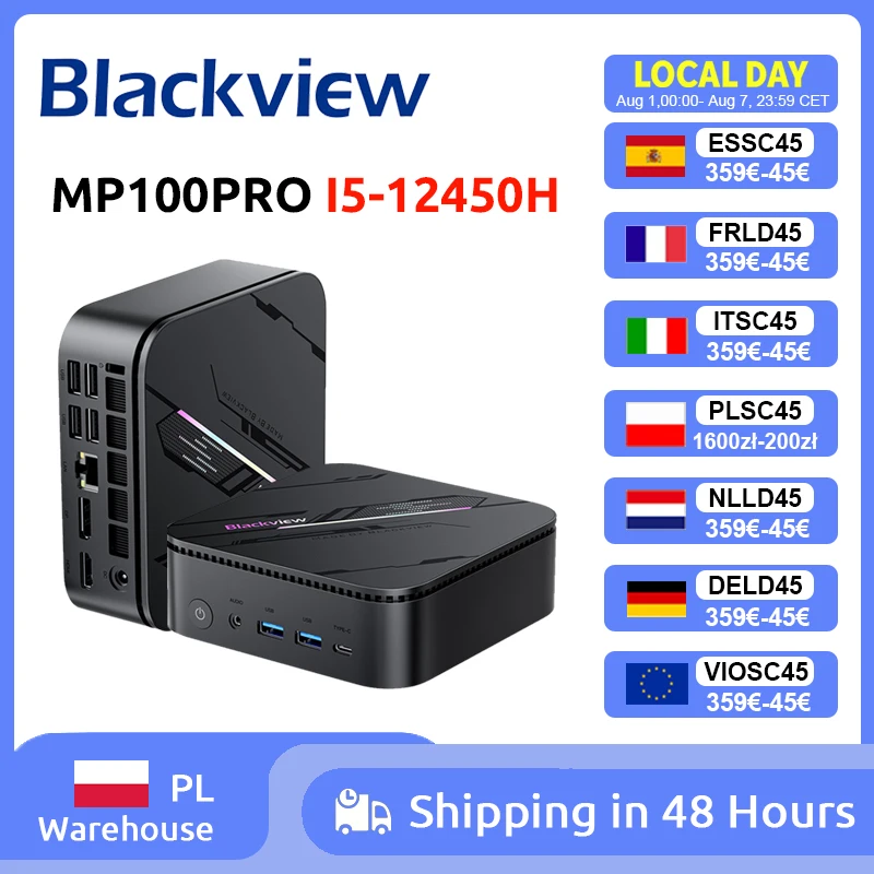 Blackview MP100PRO Intel I5-12450H NUEVO Mini PC Windows 11 8 Núcleos 12 Hilos 16GB+512GB / 1TB WiFi 6 Mini Ordenador PC BT5.2