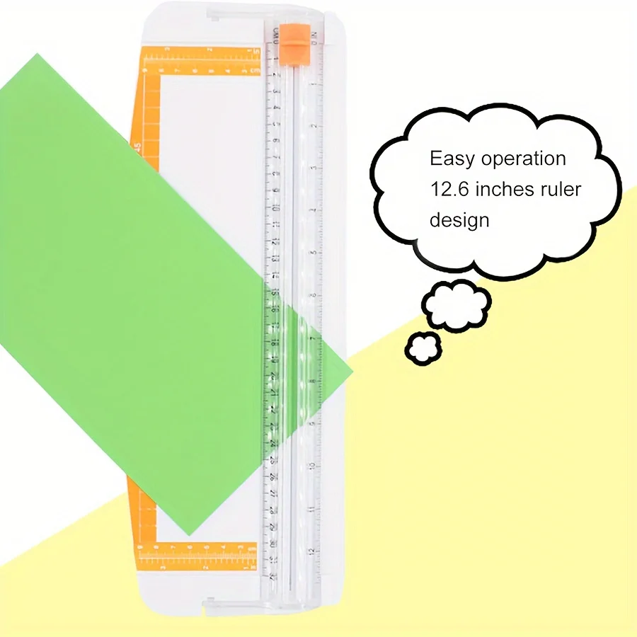Cortador de papel portátil pequeño A4 con diseño de regla de 12,6 pulgadas para un corte preciso, apto para papel, cartón y fotos.