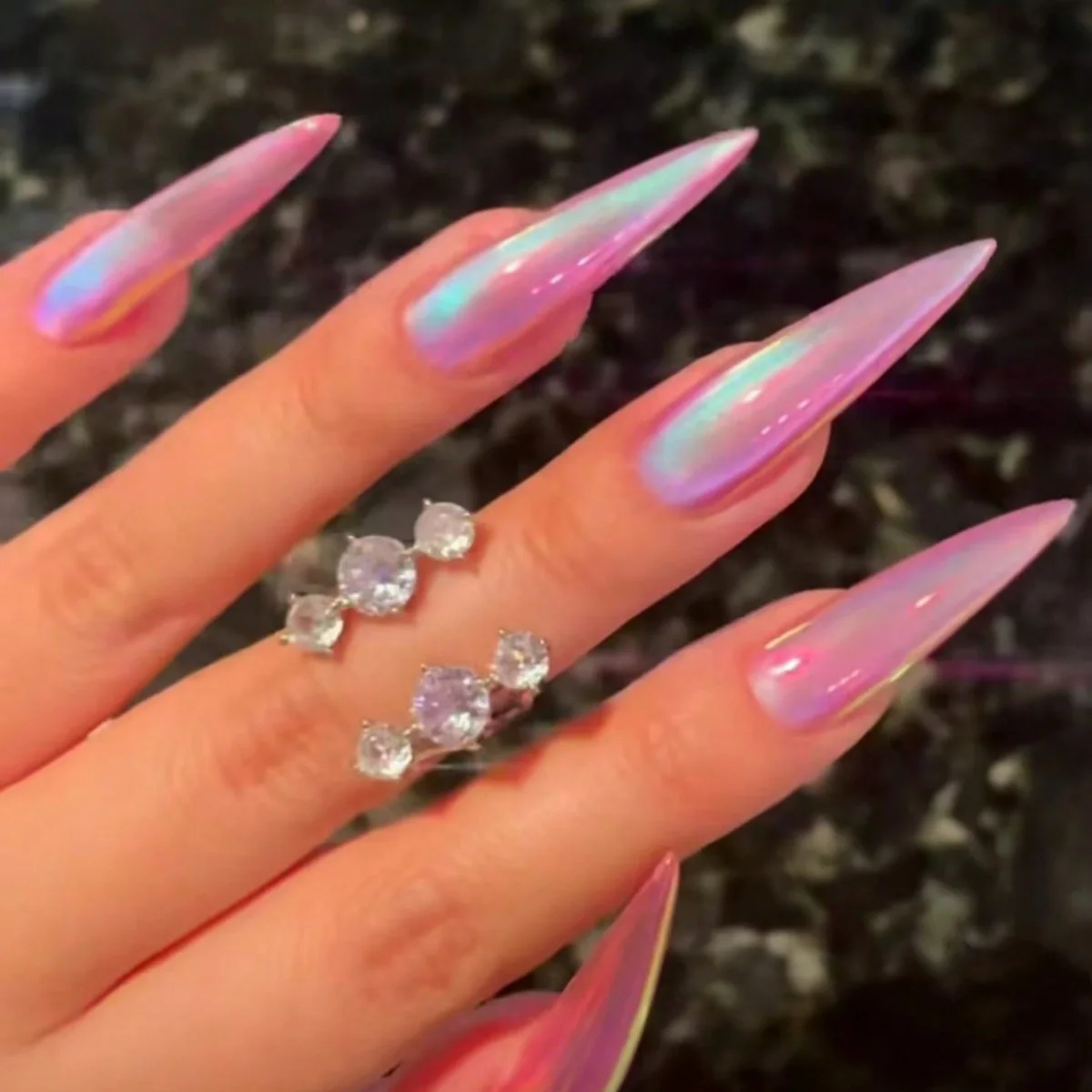 24-delige lange stiletto-nagels set druk op luipaardprint Frans ontwerp nepnagels afneembare kunstmatige volledige dekking kunstnagels tips