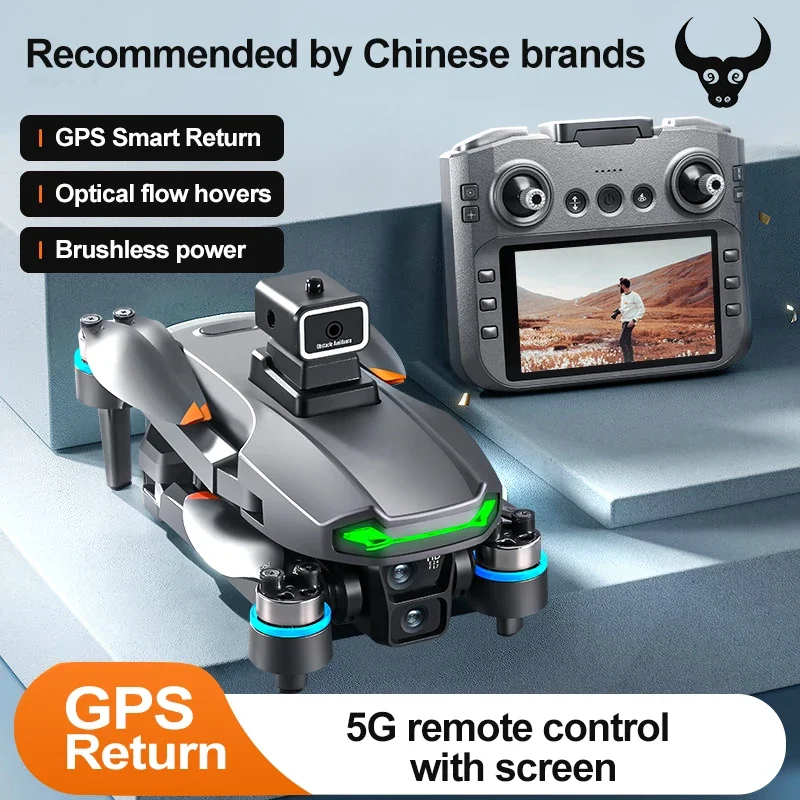 نظام تحديد المواقع SHOU601 PRO مع شاشة الطائرة بدون طيار الجوية 8K HD المهنية كوادكوبتر تجنب العوائق فرش طائرات التحكم عن بعد