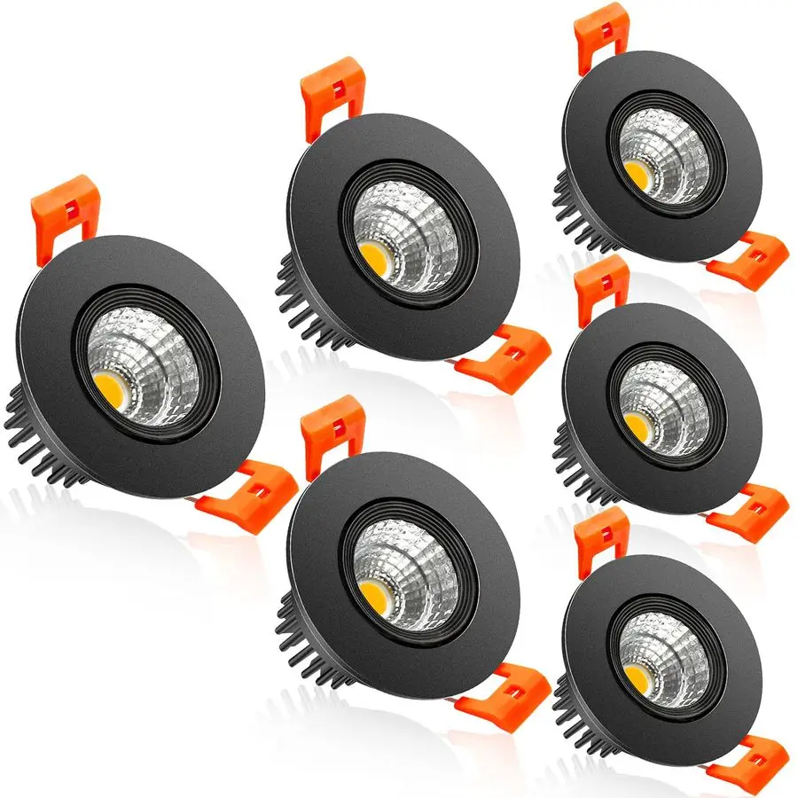 

Светодиодный встраиваемый потолочный светильник, 3 Вт, диммируемый, теплый белый свет 3000K, направленный световой поток 60°, COB-светильники с драйвером