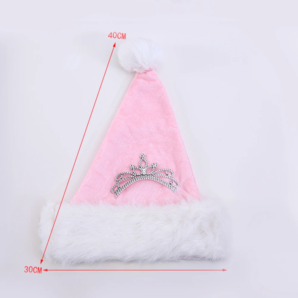 

Decorations Pink Crown Christmas Hat Santa Xmas Holiday Party Caps for s Headwear Hats Adults