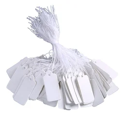 95/500/1000pcs White Marking Tags Price Tags Jewelry Clothing Display Tag Paper Price Labels With Hanging String