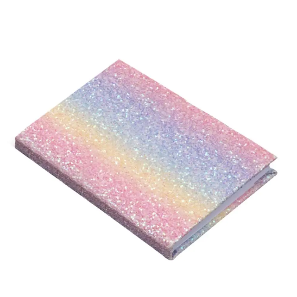 Creative Writing Smoothly Colorful Notebook PU Leather Diary Sketchbook Ledger Notebook Gliter Rainbow Cute Notepad Little Girls
