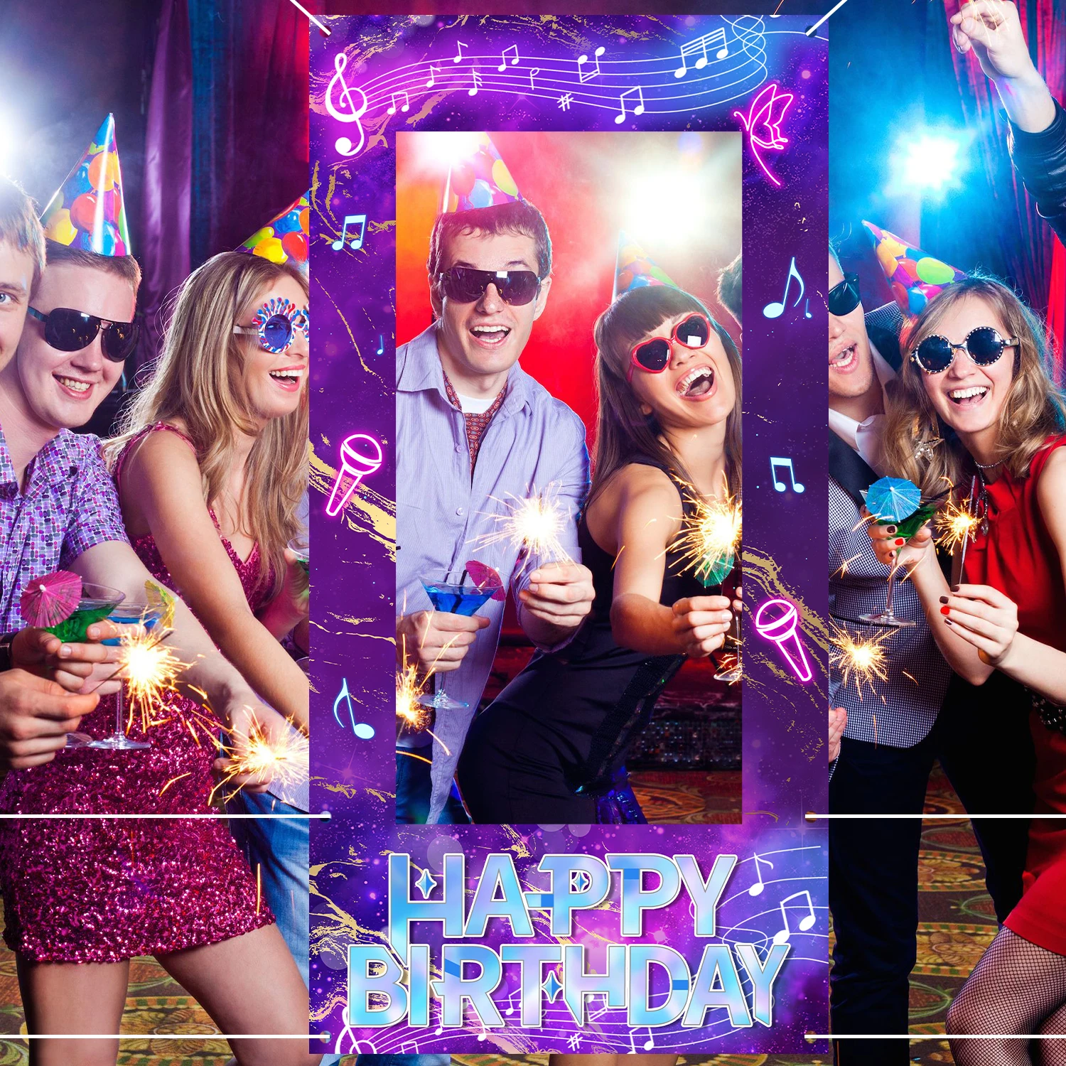 KPop شيطان الصيادين الجوف خلفية إطار الصورة عيد ميلاد سعيد خلفية البوليستر KPop عيد ميلاد سعيد غطاء فتاة عيد ميلاد الدعامة #1