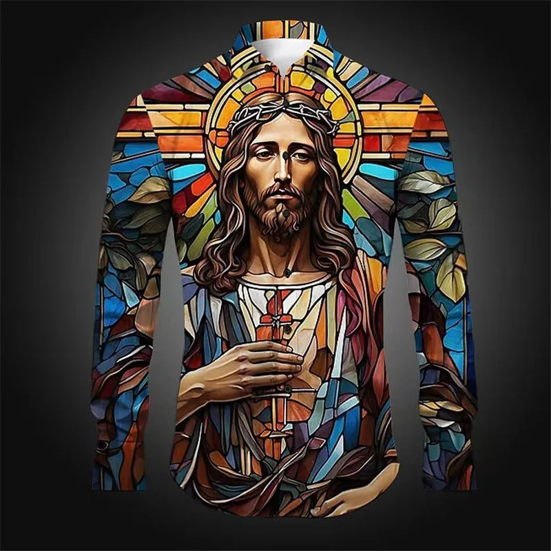 

Men's Shirt Pattern Shirt Button Print Long Sleeved Clothing For Daily Outings V-neck Fashion Designer Casual And Breathable