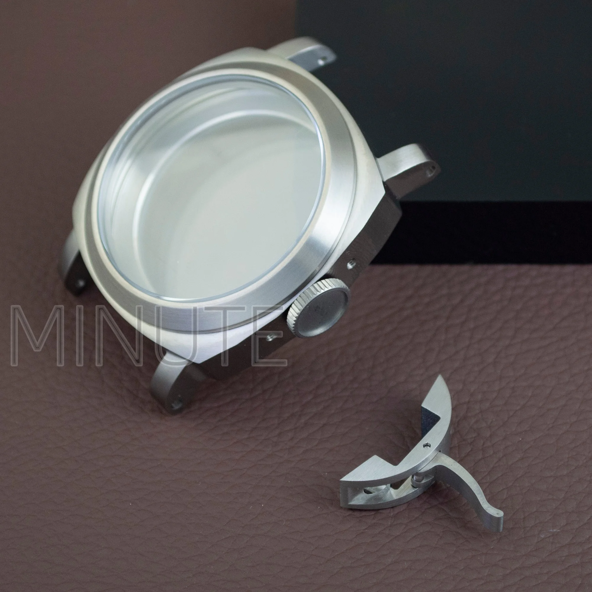 

ETA6497 44mm Titanium Vintage Watch Case Sapphire Glass for PAM 5218 Case Men ST36 ETA6498 Mechanical Movement Watch Accessories