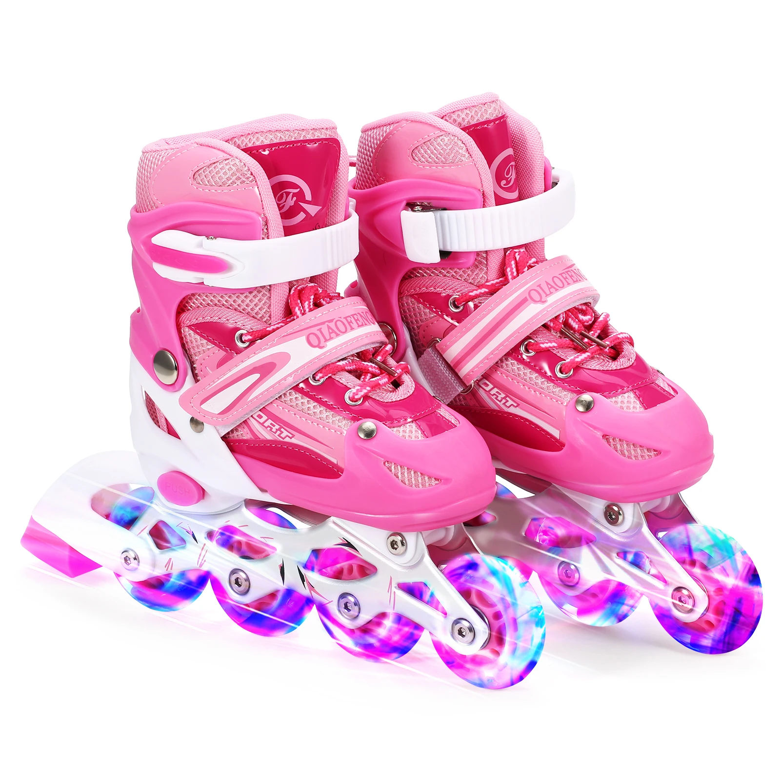 Adjustable Illuminating Inline Skates with Light Up Wheels for Kids and Adults for Girls and Boys Men and Women