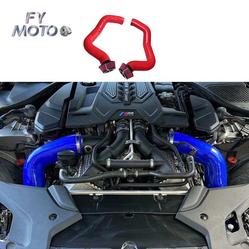 INTAKE COLD AIR Red INDUCTION Hose Kit For BMW M8 M5 F90 F91 F92 F93 6ply 7MM Thickness