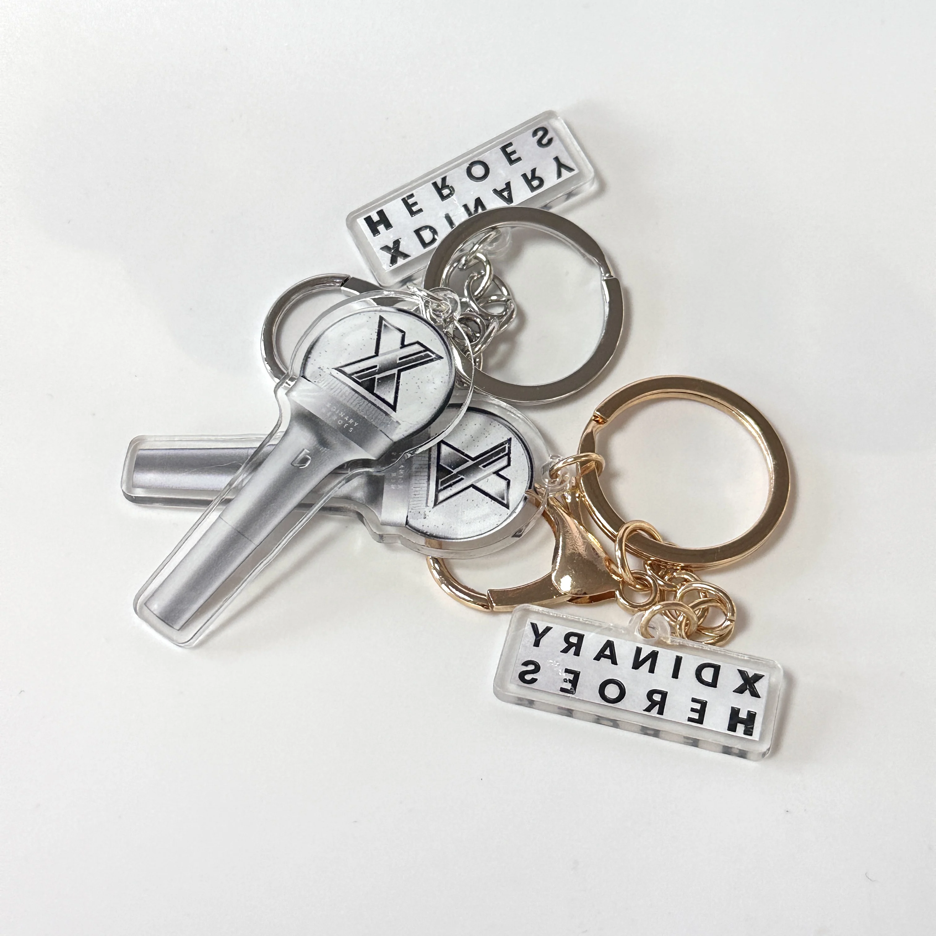 Xdinary heróis acrílico chaveiro mini lightstick pingente chaveiro arma-il jungsu gaon jun han jooyeon fãs presentes